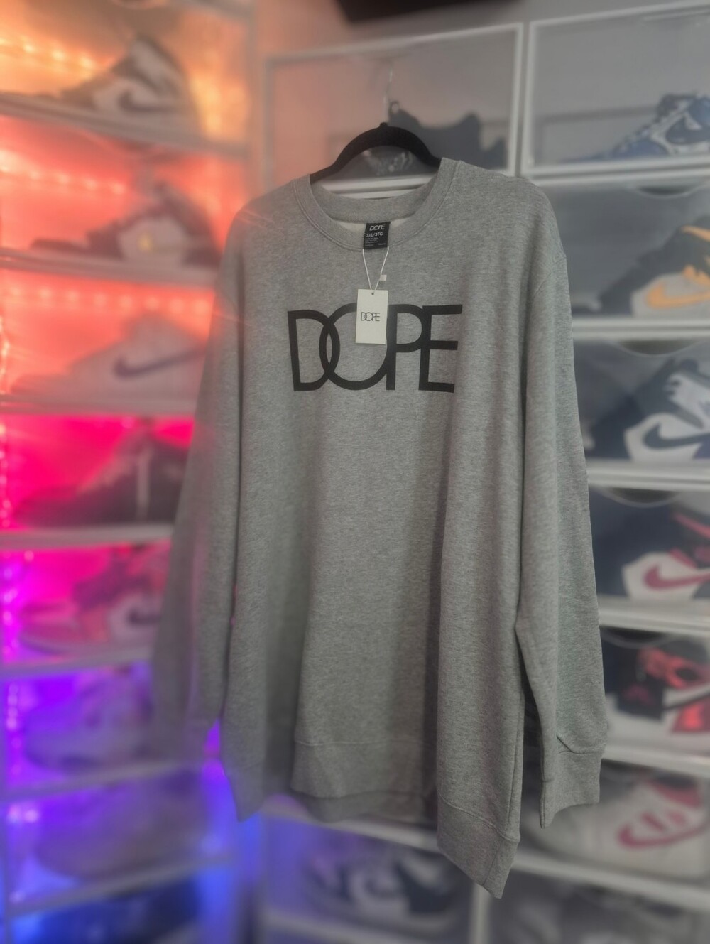 NWT Authentic Vtg 2012 DOPE Couture Classic Logo Crewneck Gray Deadstock